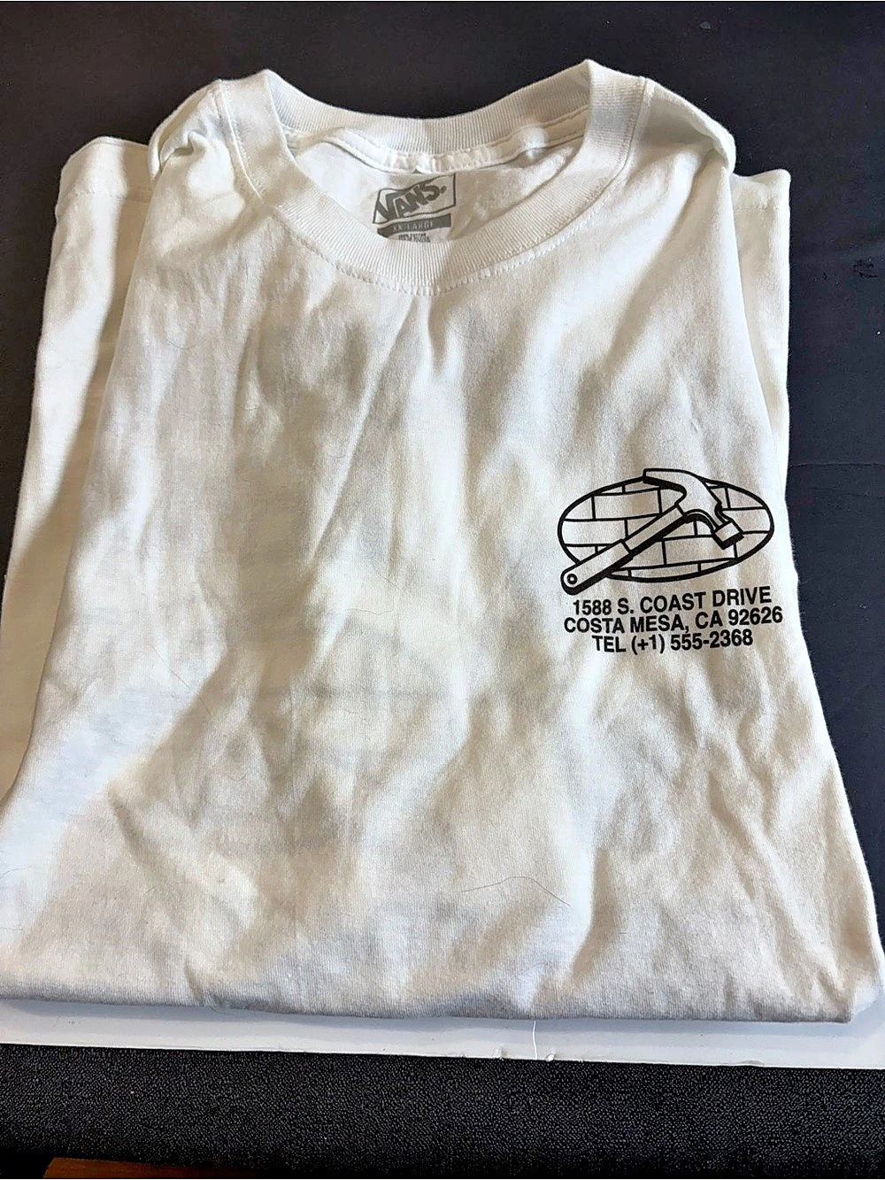 Vans Service Repair Mens XXL White Short Sleeve T-Shirt Graphic NWOT